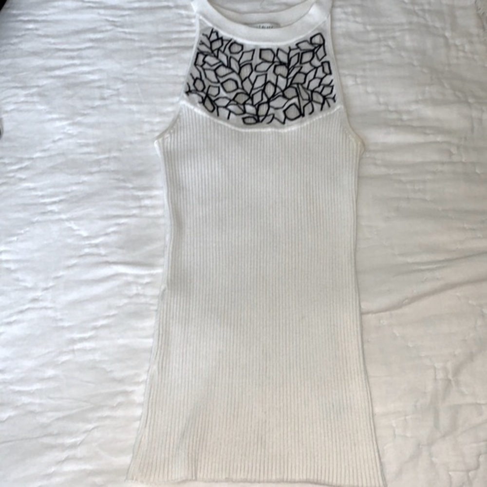 White House Black Market crotchet trip top S